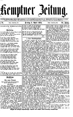 Kemptner Zeitung Freitag 3. April 1874