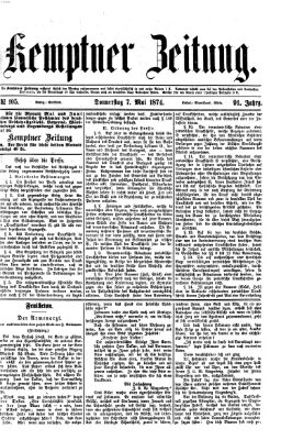 Kemptner Zeitung Donnerstag 7. Mai 1874