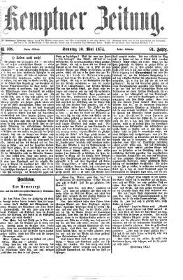 Kemptner Zeitung Sonntag 10. Mai 1874