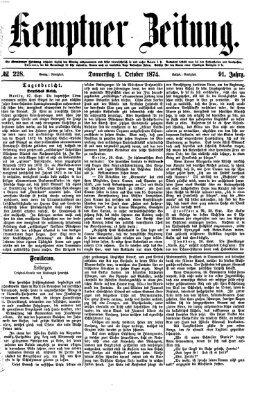 Kemptner Zeitung Donnerstag 1. Oktober 1874