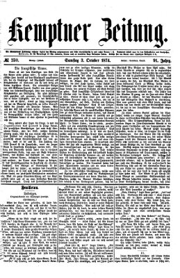 Kemptner Zeitung Samstag 3. Oktober 1874