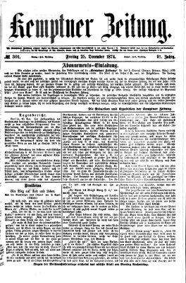 Kemptner Zeitung Freitag 25. Dezember 1874