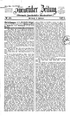 Zweibrücker Zeitung (Zweibrücker Wochenblatt) Mittwoch 4. Februar 1874