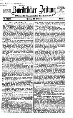 Zweibrücker Zeitung (Zweibrücker Wochenblatt) Freitag 23. Oktober 1874