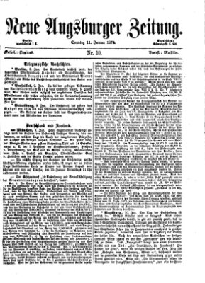 Neue Augsburger Zeitung Sonntag 11. Januar 1874