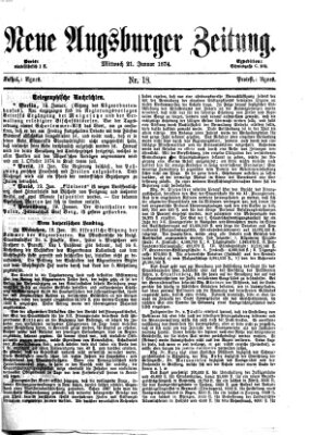Neue Augsburger Zeitung Mittwoch 21. Januar 1874