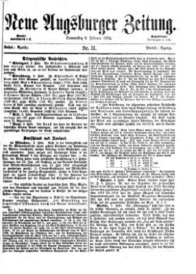 Neue Augsburger Zeitung Donnerstag 5. Februar 1874