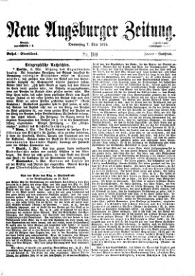 Neue Augsburger Zeitung Donnerstag 7. Mai 1874