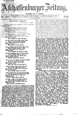 Aschaffenburger Zeitung Samstag 8. August 1874
