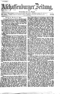 Aschaffenburger Zeitung Donnerstag 20. August 1874