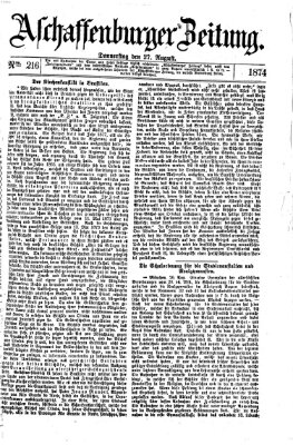 Aschaffenburger Zeitung Donnerstag 27. August 1874