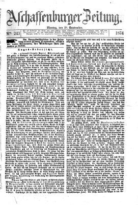 Aschaffenburger Zeitung Montag 28. September 1874