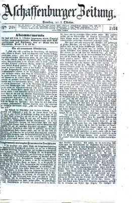 Aschaffenburger Zeitung Samstag 3. Oktober 1874