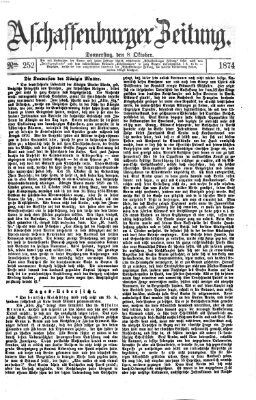 Aschaffenburger Zeitung Donnerstag 8. Oktober 1874