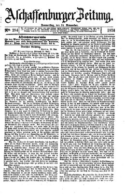 Aschaffenburger Zeitung Donnerstag 26. November 1874