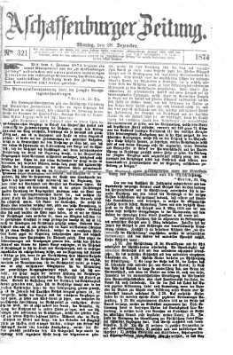 Aschaffenburger Zeitung Montag 28. Dezember 1874
