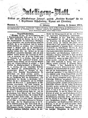 Aschaffenburger Zeitung Freitag 2. Januar 1874