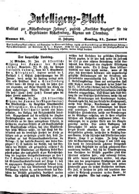 Aschaffenburger Zeitung Samstag 31. Januar 1874