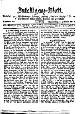 Aschaffenburger Zeitung Donnerstag 5. Februar 1874