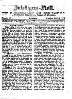 Aschaffenburger Zeitung Dienstag 7. Juli 1874