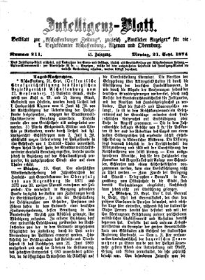 Aschaffenburger Zeitung Montag 21. September 1874