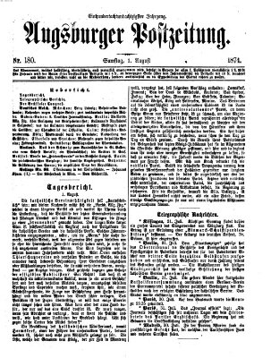 Augsburger Postzeitung Samstag 1. August 1874