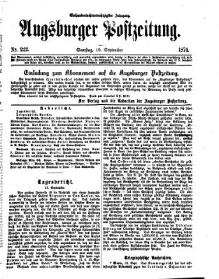 Augsburger Postzeitung Samstag 19. September 1874
