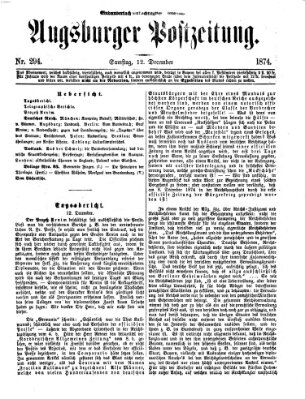 Augsburger Postzeitung Samstag 12. Dezember 1874