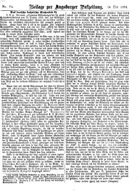 Augsburger Postzeitung Samstag 24. Oktober 1874