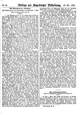 Augsburger Postzeitung Montag 28. Dezember 1874