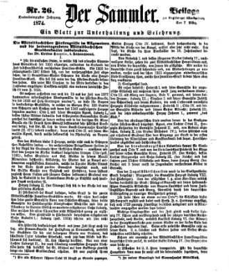 Der Sammler (Augsburger Abendzeitung) Samstag 7. März 1874