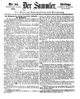 Der Sammler (Augsburger Abendzeitung) Donnerstag 20. August 1874