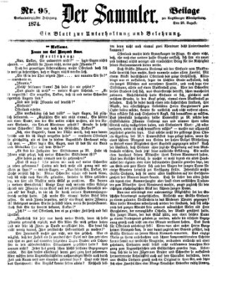 Der Sammler (Augsburger Abendzeitung) Samstag 29. August 1874