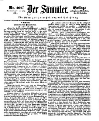Der Sammler (Augsburger Abendzeitung) Dienstag 22. September 1874
