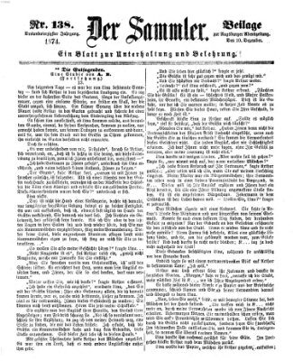 Der Sammler (Augsburger Abendzeitung) Donnerstag 10. Dezember 1874