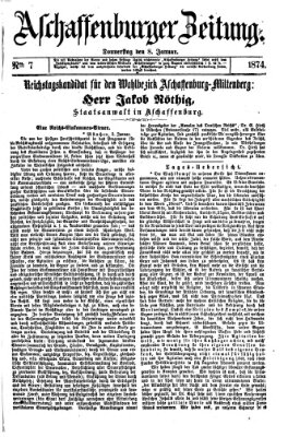 Aschaffenburger Zeitung Donnerstag 8. Januar 1874
