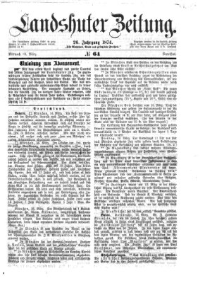 Landshuter Zeitung Mittwoch 18. März 1874