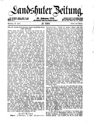 Landshuter Zeitung Samstag 13. Juni 1874