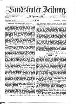 Landshuter Zeitung Sonntag 2. August 1874