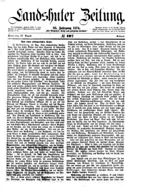 Landshuter Zeitung Donnerstag 27. August 1874