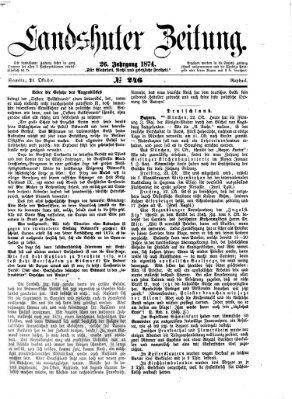 Landshuter Zeitung Samstag 24. Oktober 1874