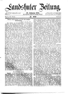 Landshuter Zeitung Sonntag 25. Oktober 1874