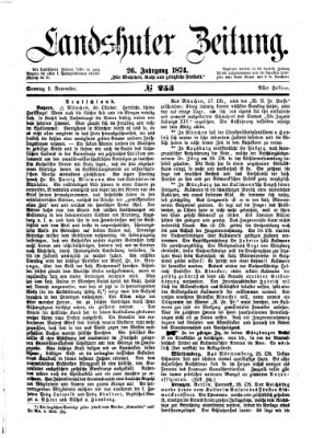 Landshuter Zeitung Sonntag 1. November 1874