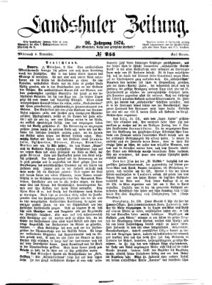 Landshuter Zeitung Mittwoch 4. November 1874