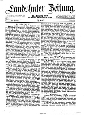 Landshuter Zeitung Sonntag 29. November 1874
