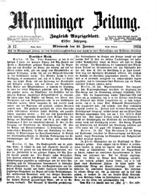 Memminger Zeitung Mittwoch 21. Januar 1874