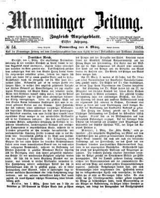 Memminger Zeitung Donnerstag 5. März 1874