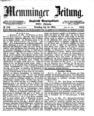 Memminger Zeitung Samstag 16. Mai 1874