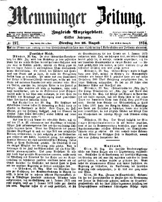 Memminger Zeitung Dienstag 25. August 1874