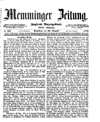 Memminger Zeitung Samstag 29. August 1874